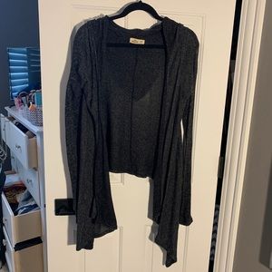 Black hooded cardigan